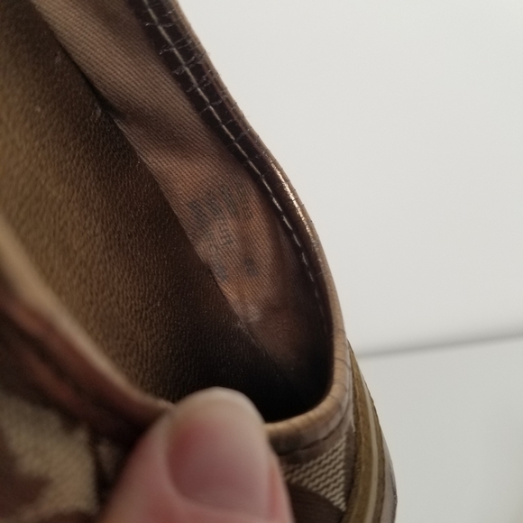 Coach Bronze Gold Canvas Logo Ballet Flats Size 6B - Picture 4 of 10